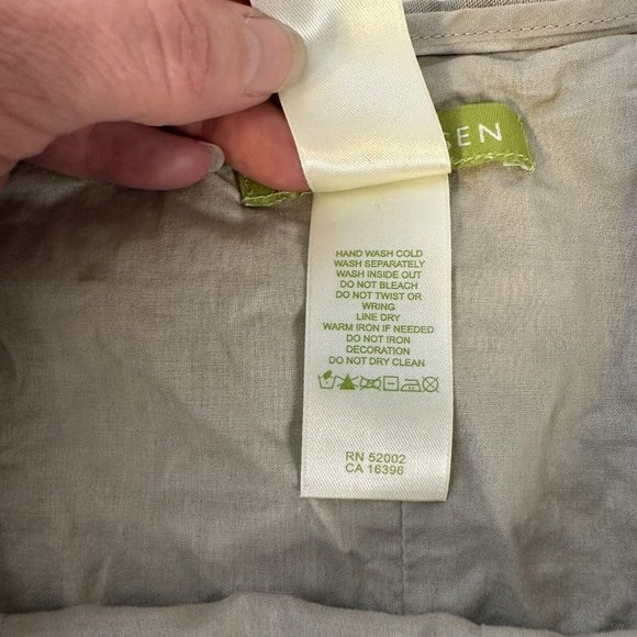 Preowned Sigrid Olsen Tan with Sequins A Line Linen Blend Womens Skirt Size 6 - Picture 4 of 7